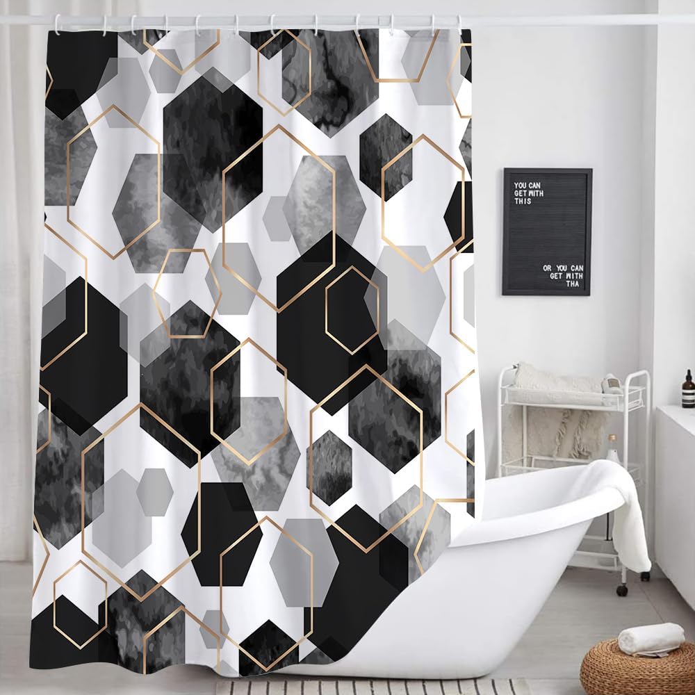 Zrodlmo™Modern Geometric Art Bathroom Waterproof Washable Shower Curtain