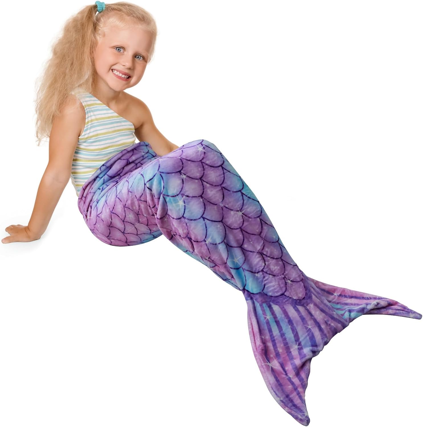 🎄Christmas Promotion 30% Off - LZYoehin™Mermaid Tail Flannel Sleeping Blanket