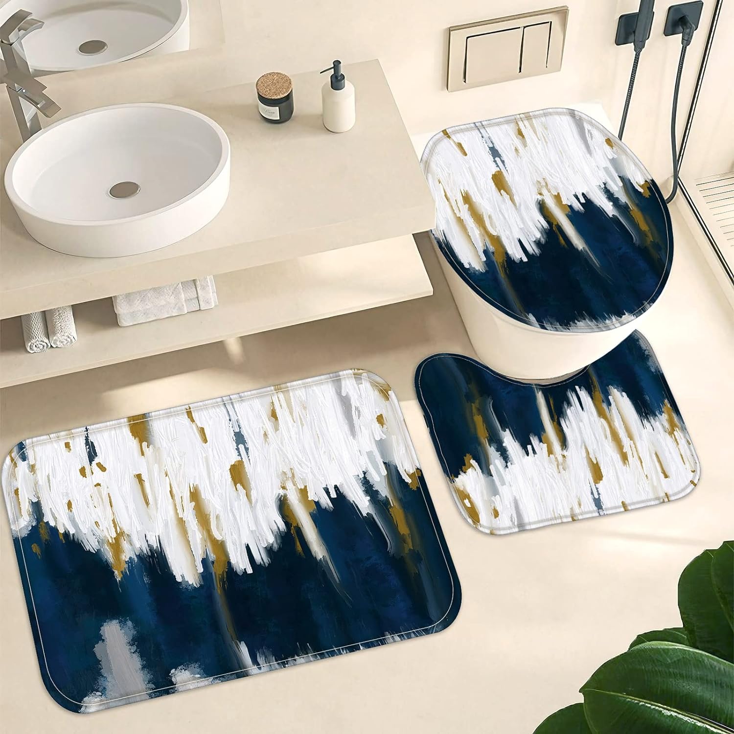 Zrodlmo™Ombre Shower Curtains and Bath Rug Set