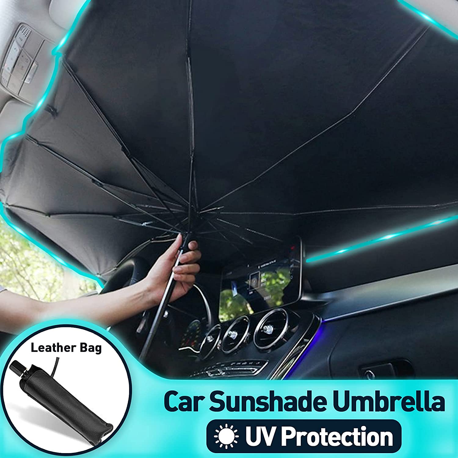 🌞Summer Funny Big Sale 50% Off -LZYoehin™Foldable Car Umbrella Sunshade Cover UV Block
