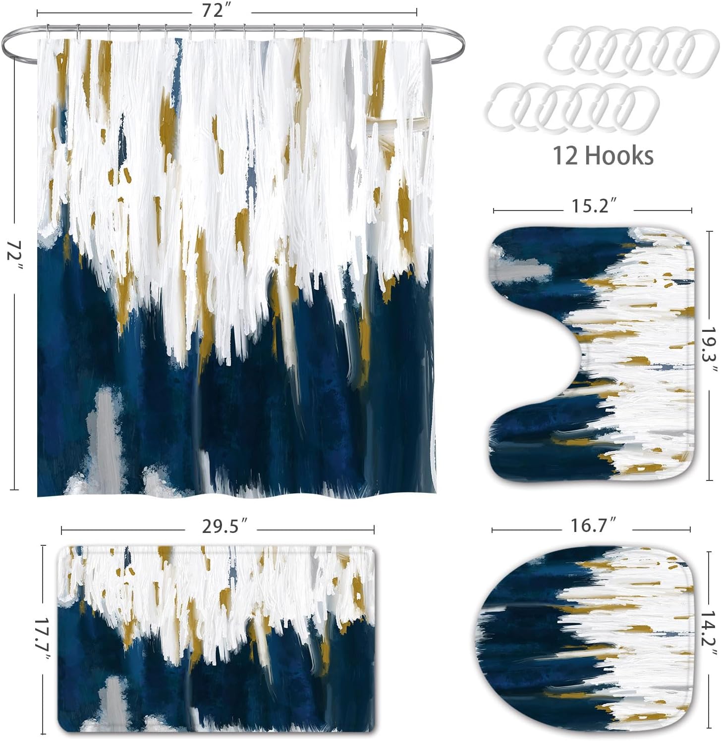 Zrodlmo™Ombre Shower Curtains and Bath Rug Set