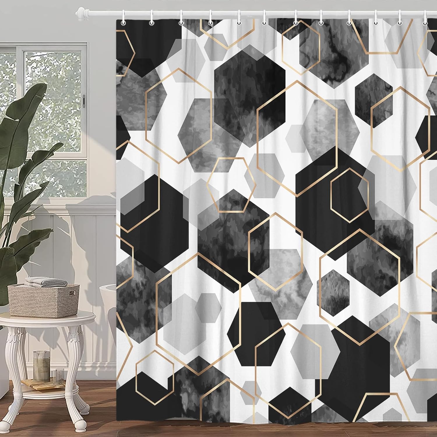 Zrodlmo™Modern Geometric Art Bathroom Waterproof Washable Shower Curtain