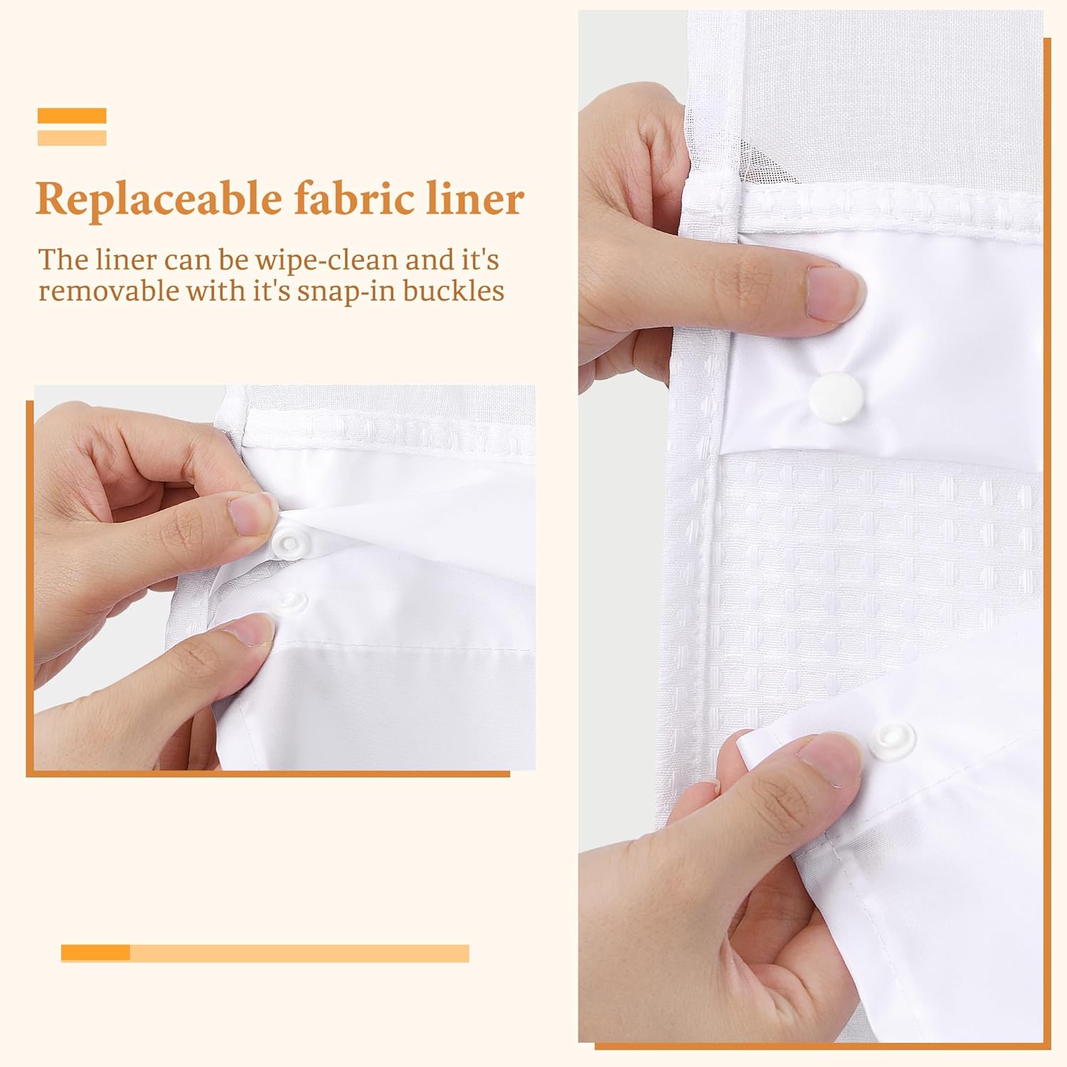 Waffle Waterproof Hotel Grade Bathroom Curtain with Hook
