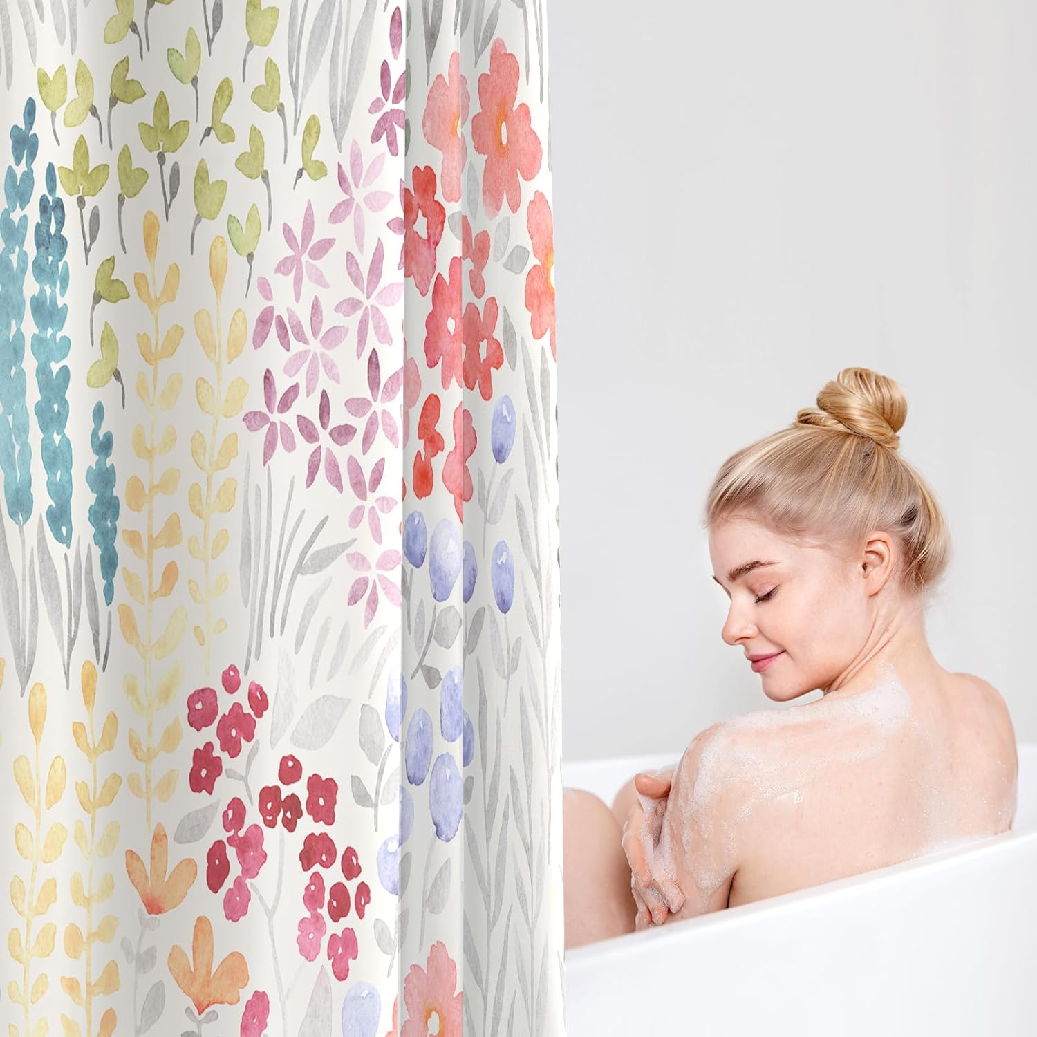 Zrodlmo™Colorful Wildflower Boho Shower Curtain With Hooks