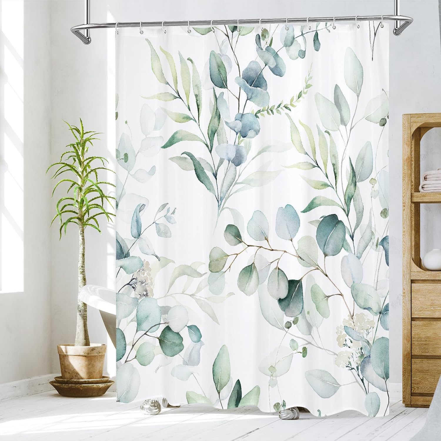 Zrodlmo™Modern Plants Floral Shower Curtain