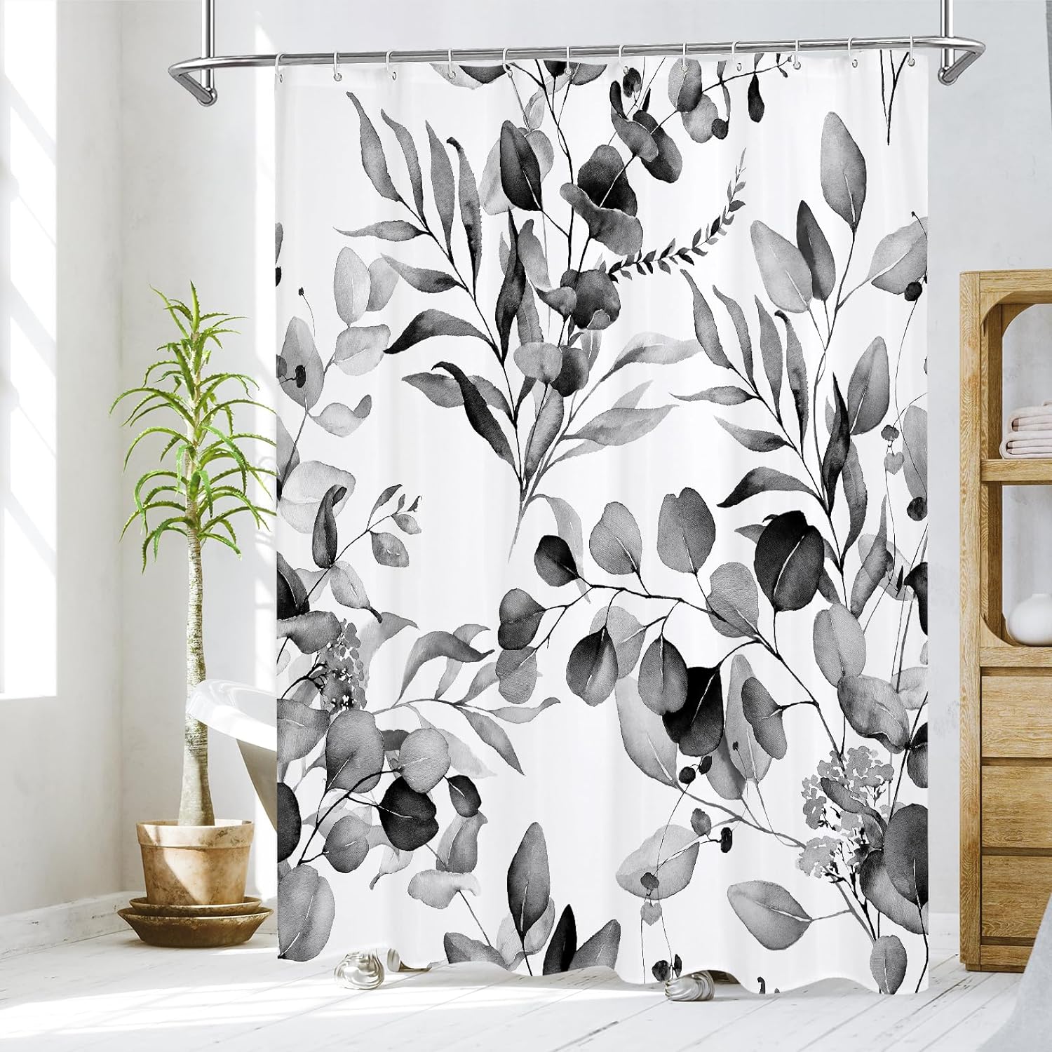 Zrodlmo™Modern Plants Floral Shower Curtain