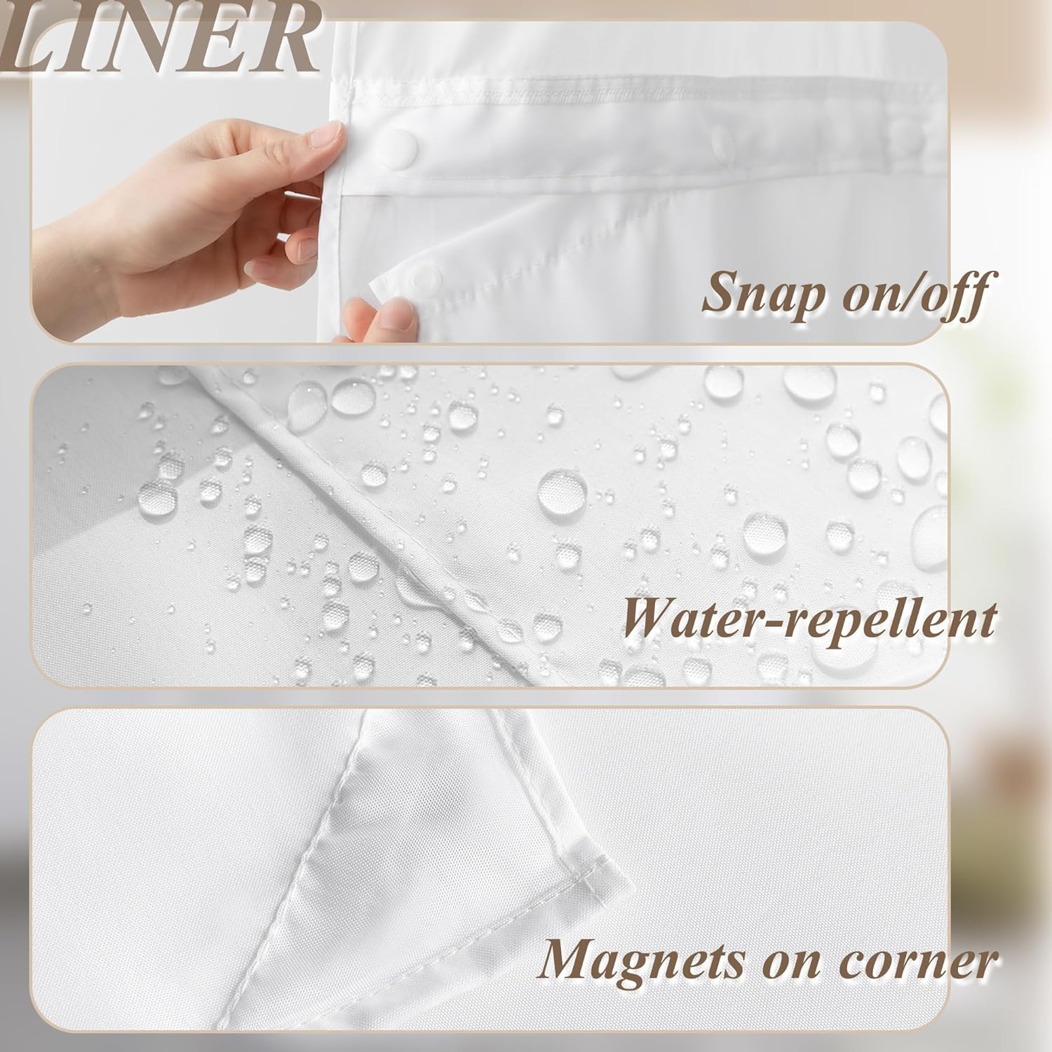 2 Pcs No Hook Shower Curtain With Bathroom Rugs