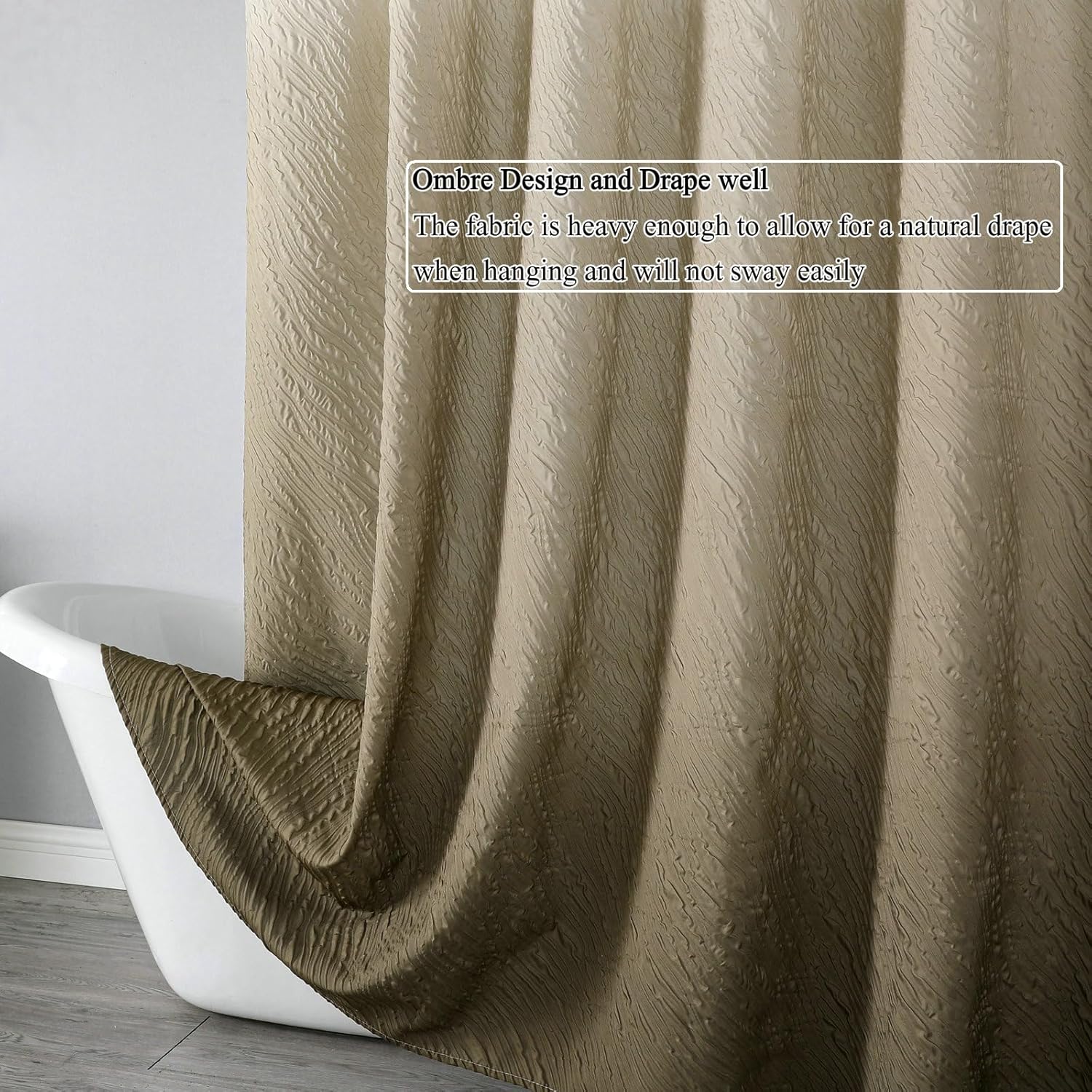 Gradient Bubbles Textured Shower Curtains With Hooks