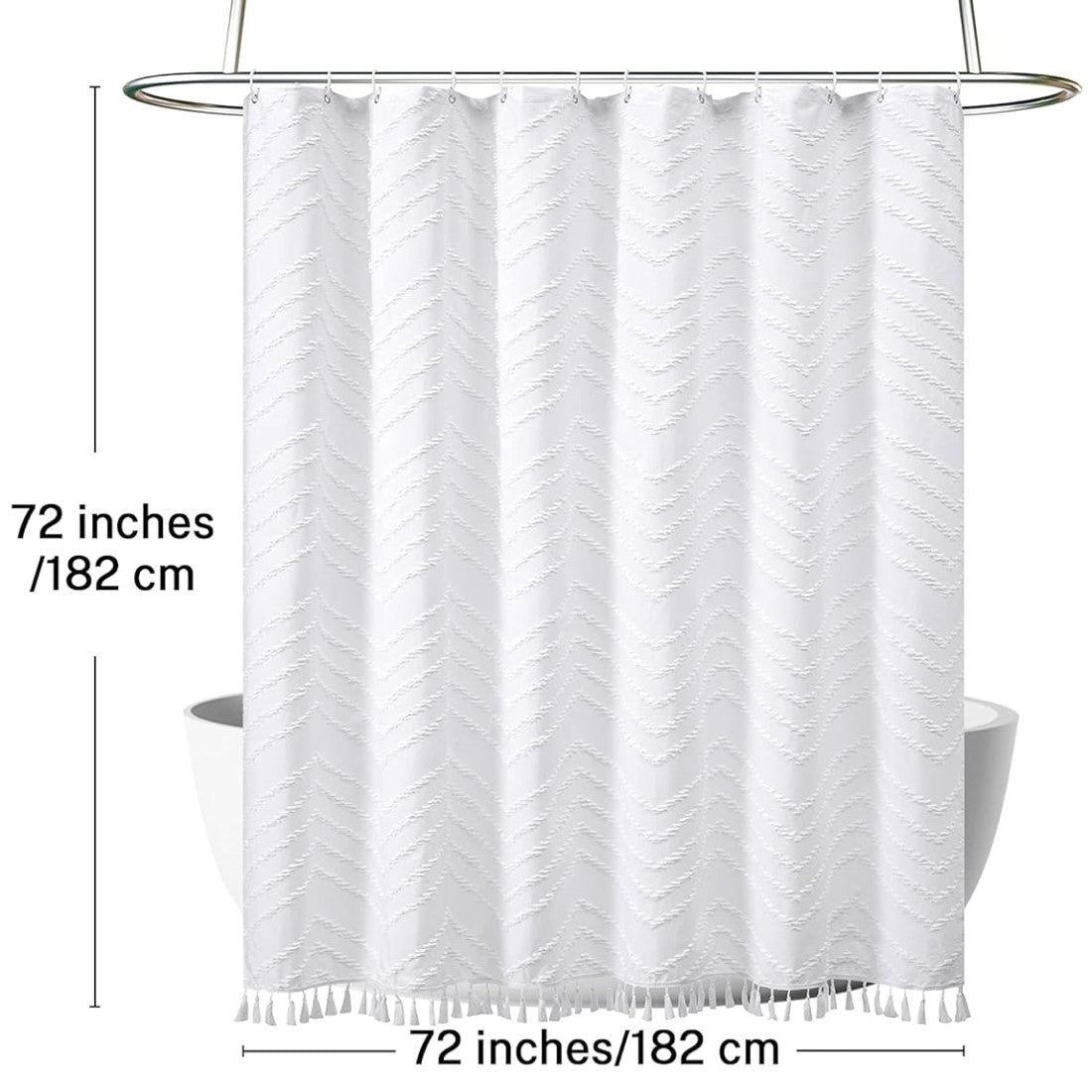 Zrodlmo™Boho Tassel Woven Fabric Shower Curtain