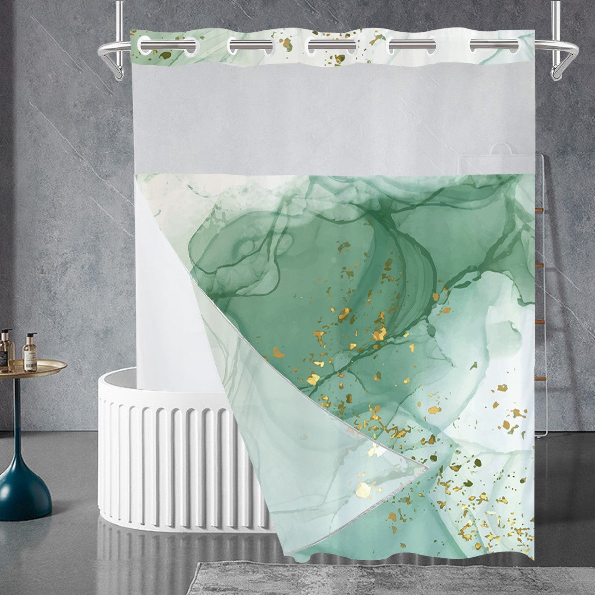 Zrodlmo™Marble Texture Double Layer Waterproof and Mildew Proof Shower Curtain(Buy 2 get free shipping)