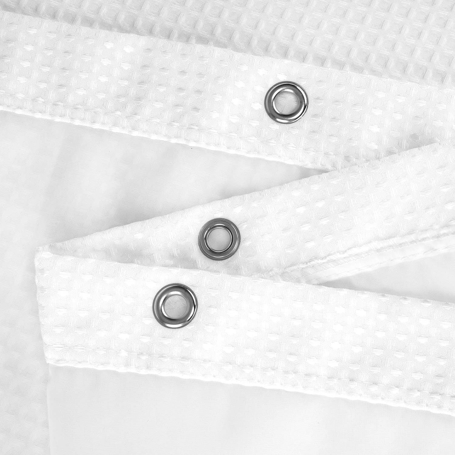 Waffle Waterproof Hotel Grade Bathroom Curtain with Hook