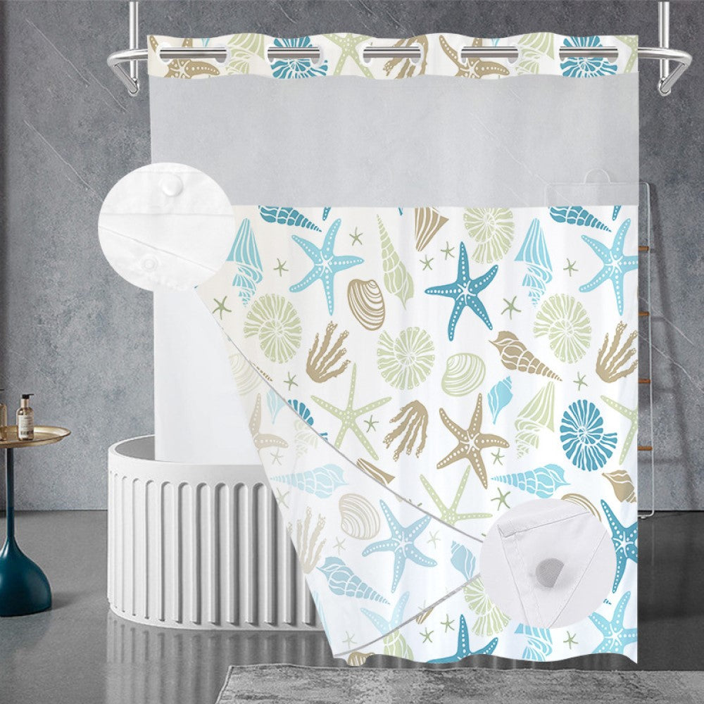 Zrodlmo™Ocean style starfish shells bathroom curtains(Buy 2 get free shipping)