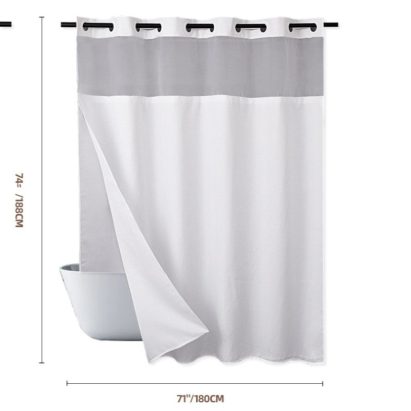 Zrodlmo™No Hook Waffle Waterproof and Mildew Shower Curtain