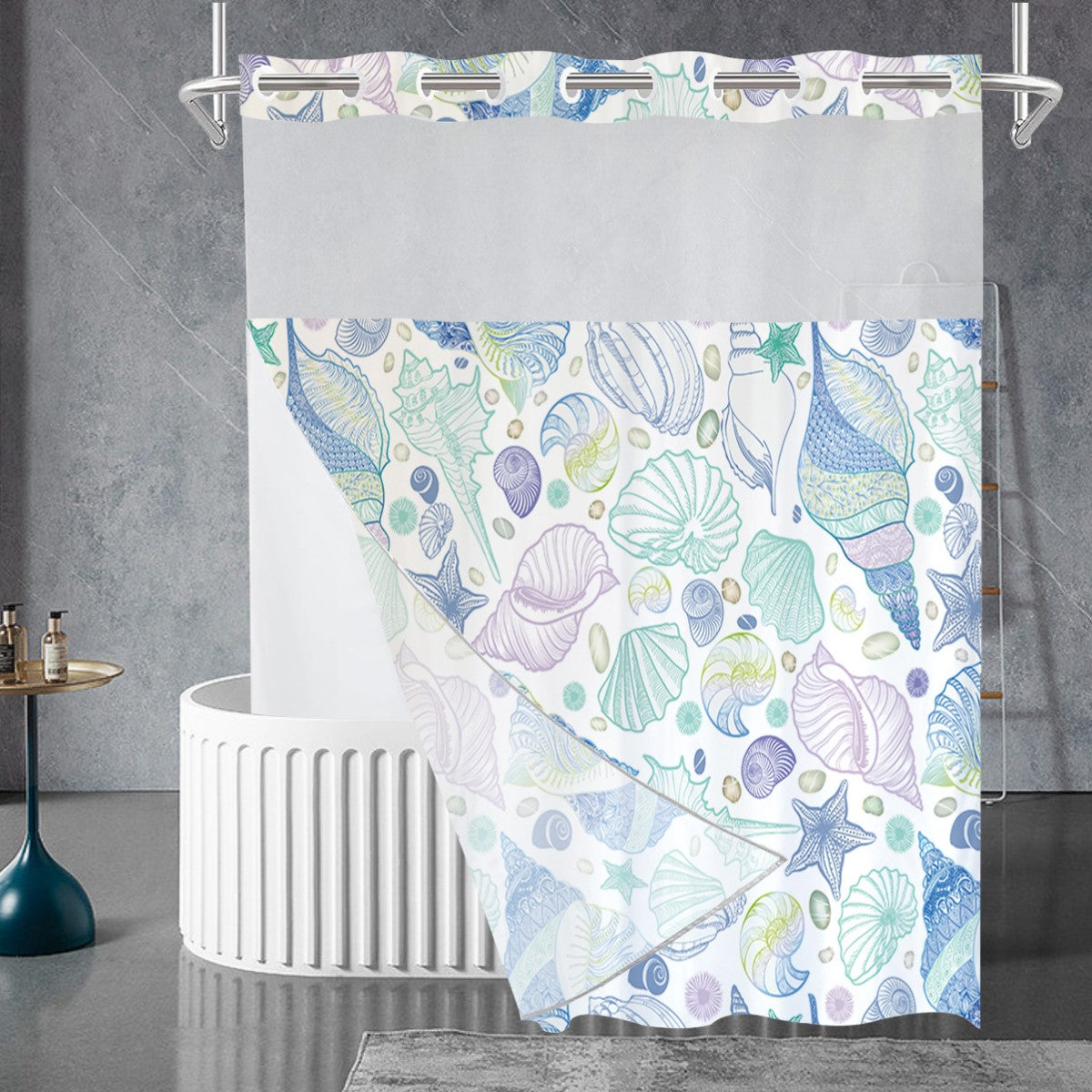 Zrodlmo™Ocean style starfish shells bathroom curtains(Buy 2 get free shipping)