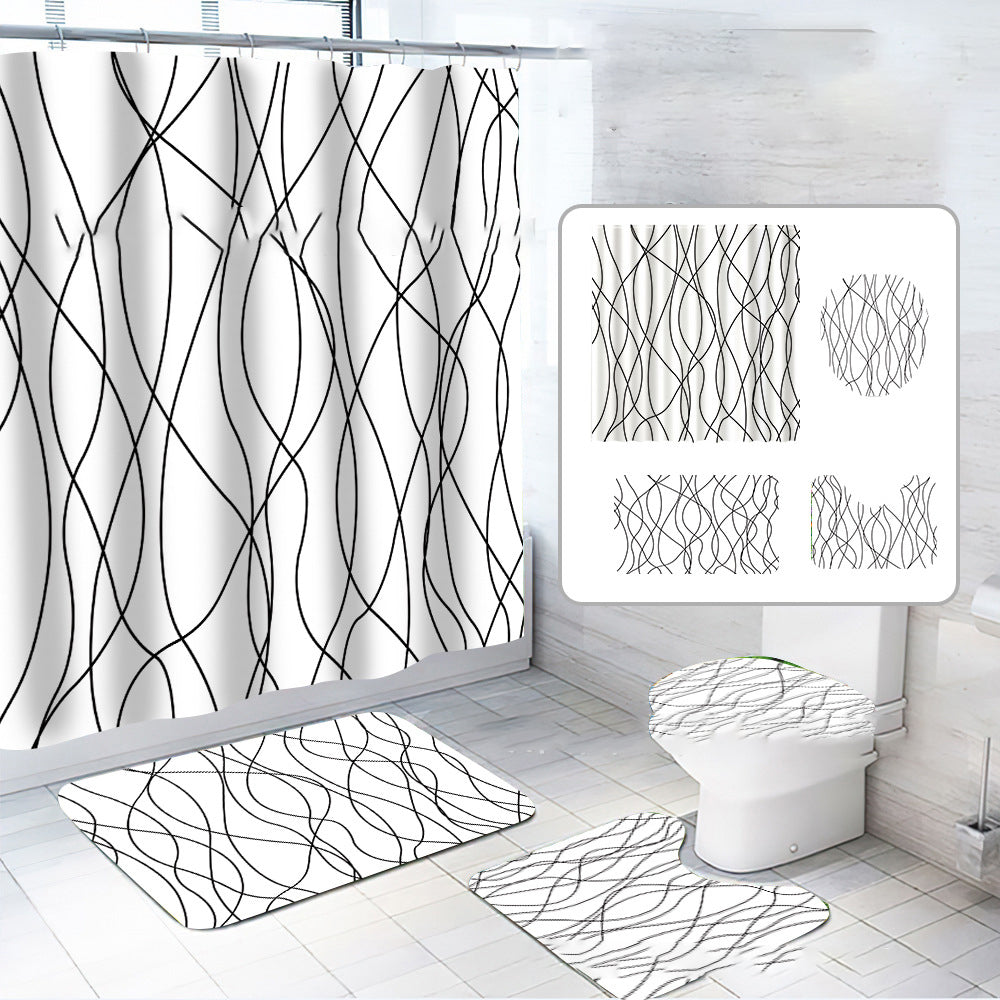 Zrodlmo™Ombre Shower Curtains and Bath Rug Set