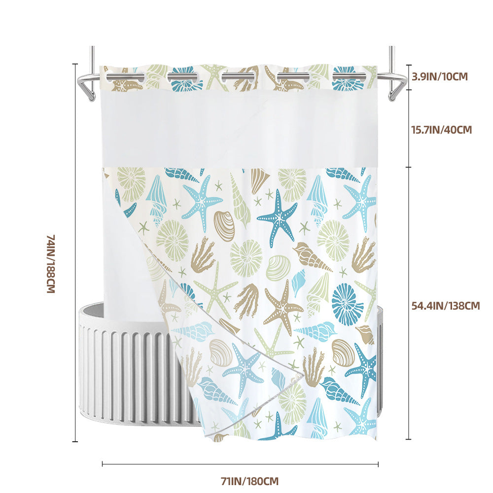 Zrodlmo™Ocean style starfish shells bathroom curtains(Buy 2 get free shipping)