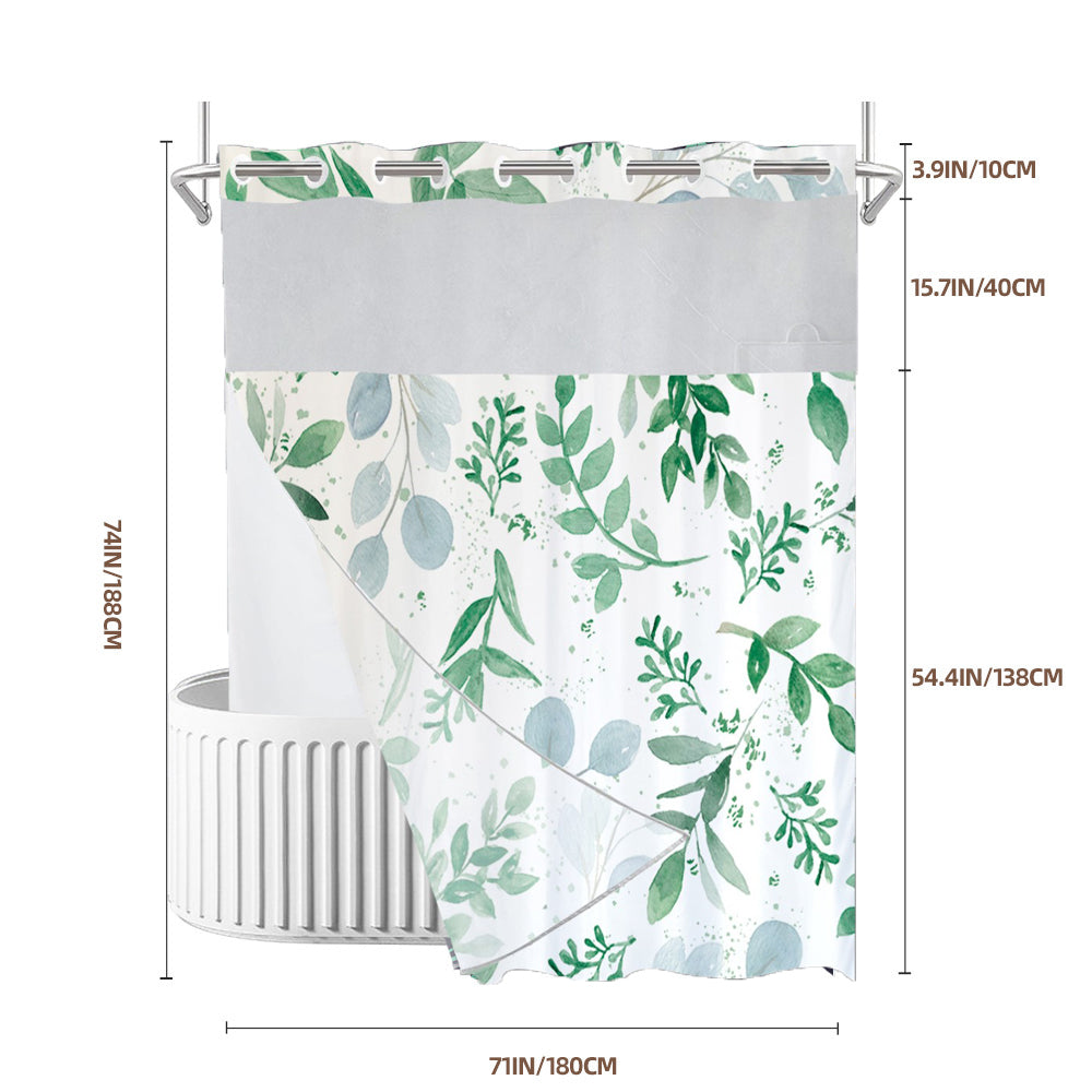 Zrodlmo™Black and white leaf bathroom curtains(Buy 2 get free shipping)