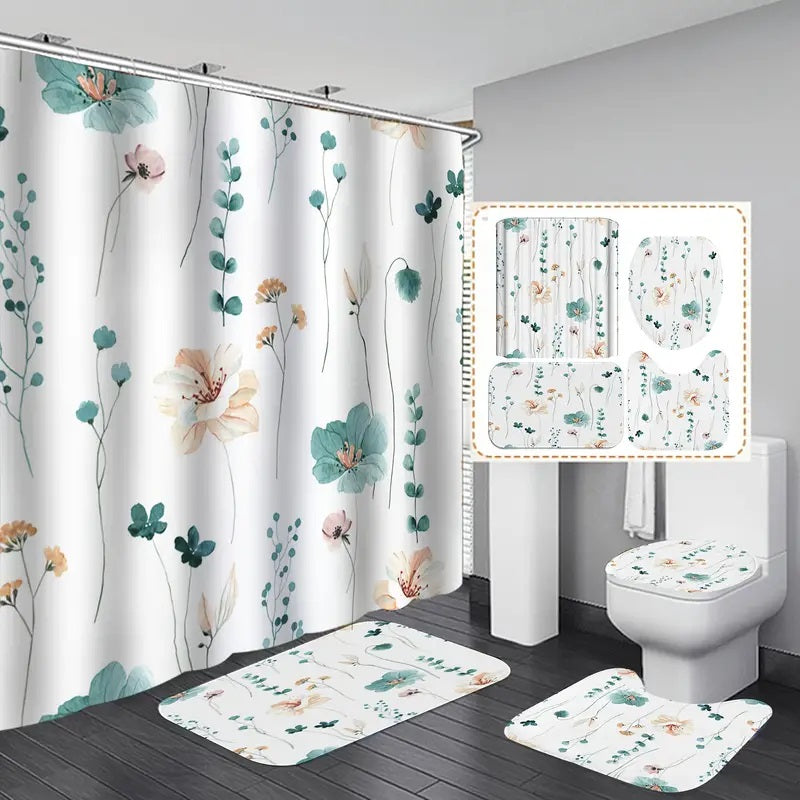 Zrodlmo™Ombre Shower Curtains and Bath Rug Set