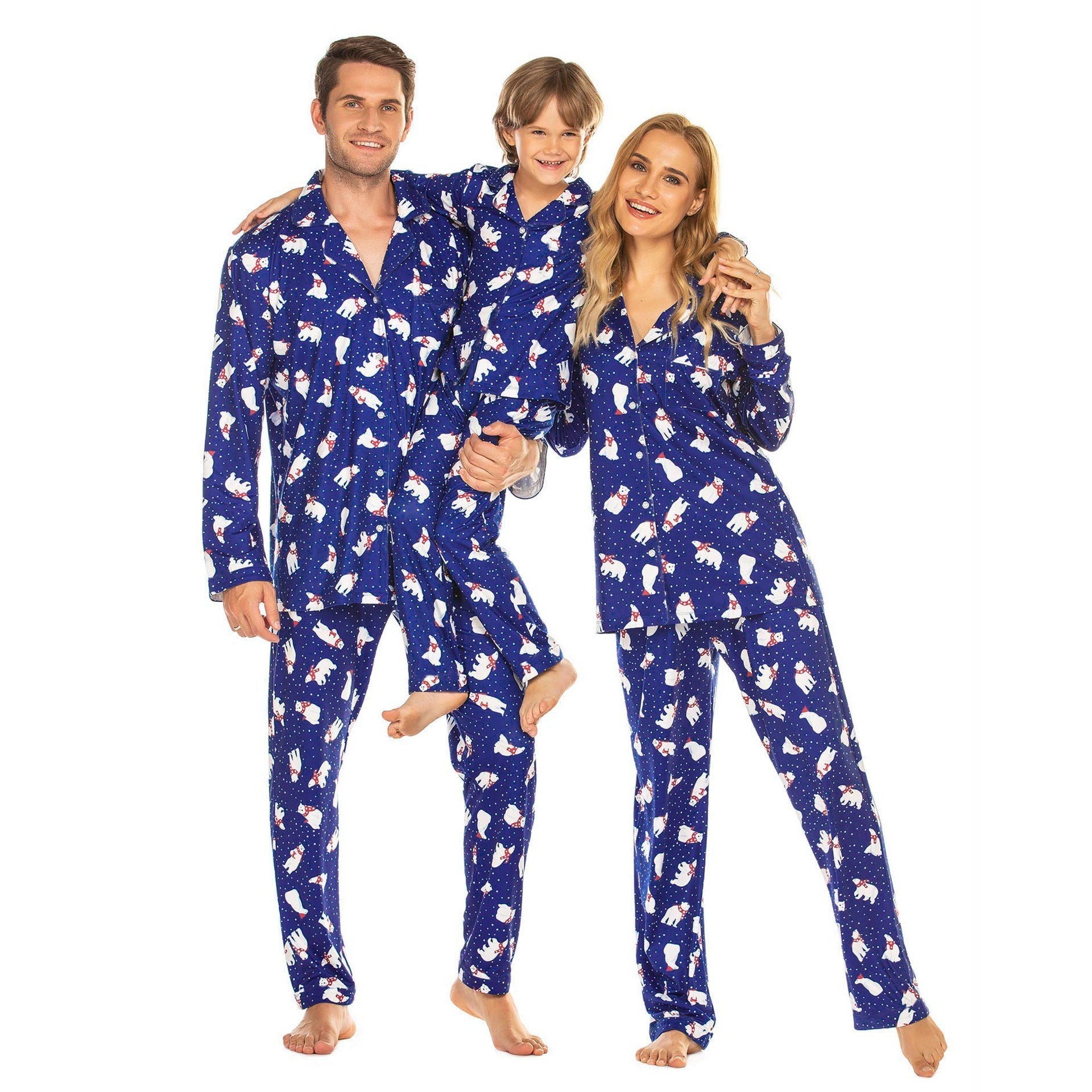 Family Matching Polar Bear Fleece Pajamas Sets