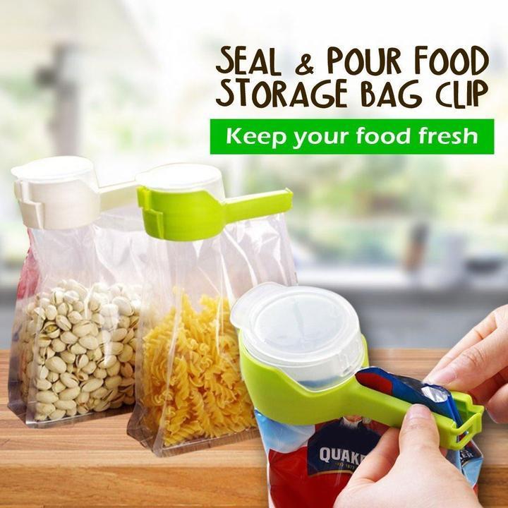 Easy Pour and Seal Food Storage Bag Sealing Clip