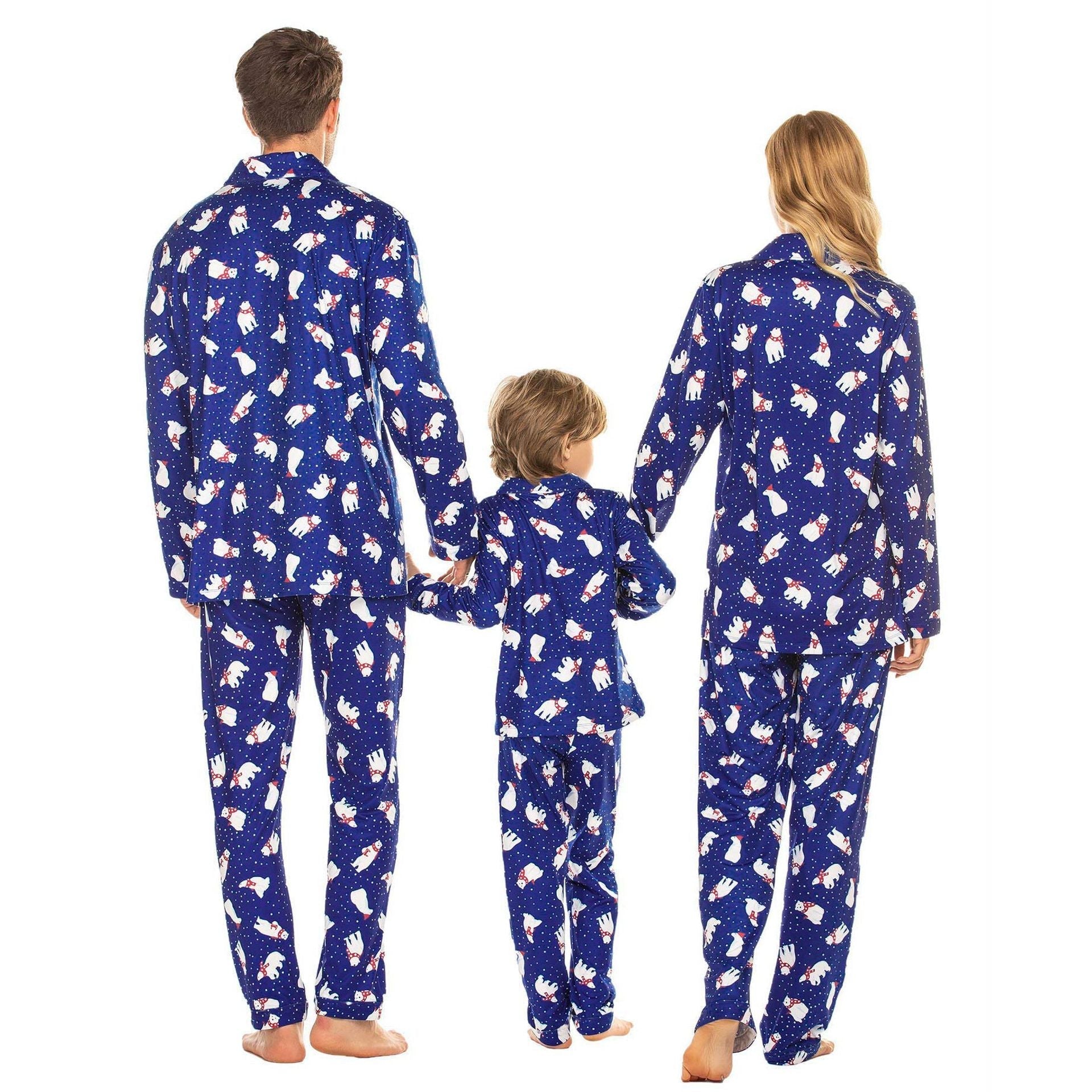 Family Matching Polar Bear Fleece Pajamas Sets