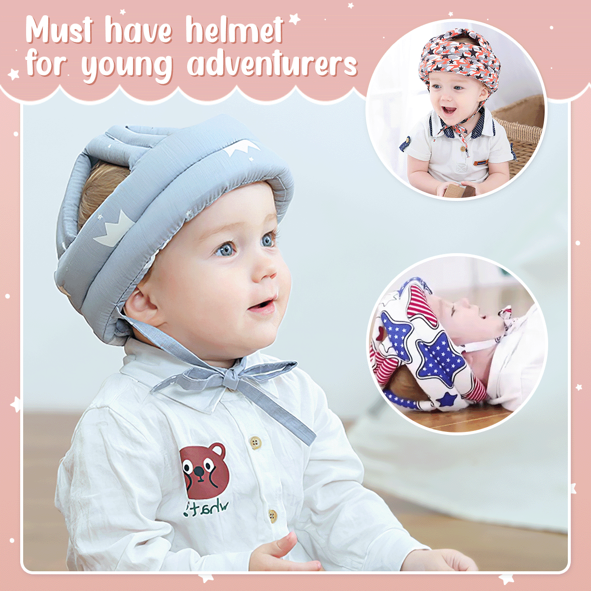 🎉Spring Cleaning Big Sale - LZYoehin™ Toddler Baby Safety Helmet Anti-fall Pad