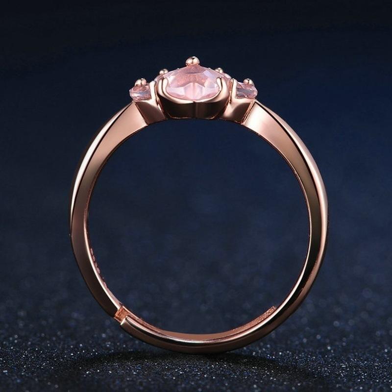 🎄50% Off Christmas Shopping Festival🎅Cat Footprint Pink Crystal Open Ring