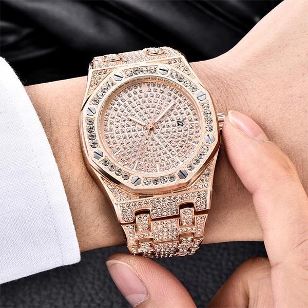 Unisex Jumbo Fully Iced Out Quartz Watch