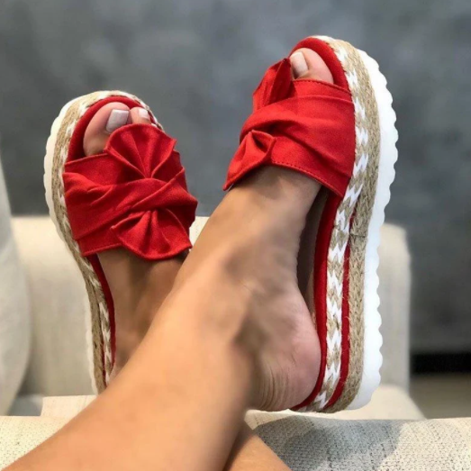 Women Casual Daily Comfy Bowknot Slip On Sandals