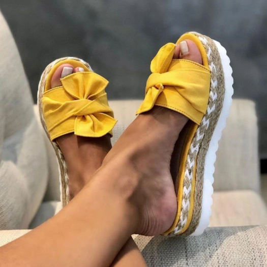 Women Casual Daily Comfy Bowknot Slip On Sandals