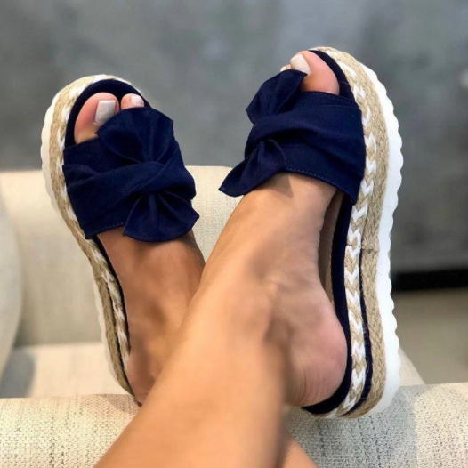 Women Casual Daily Comfy Bowknot Slip On Sandals