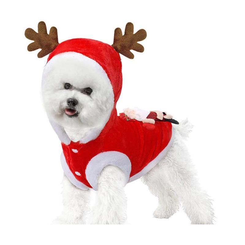 Christmas Pet Puppy Xmas Santa Reindeer Dog Costume Cat Hoodie