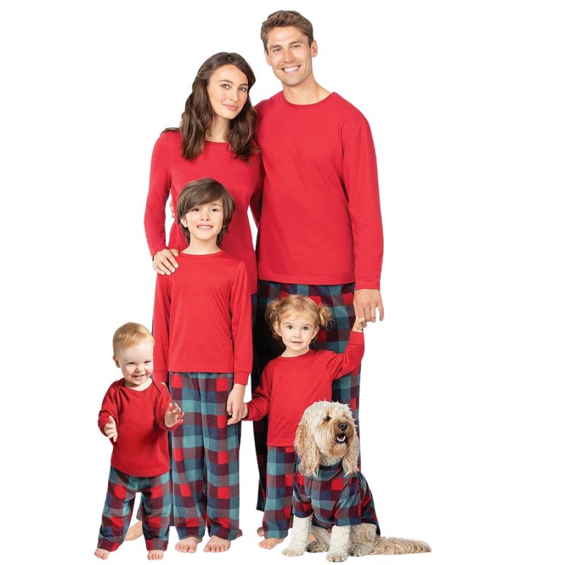 「🎄Xmas Sale - 40% Off」Family Matching Red Plaid Home Family Look Pajama Set