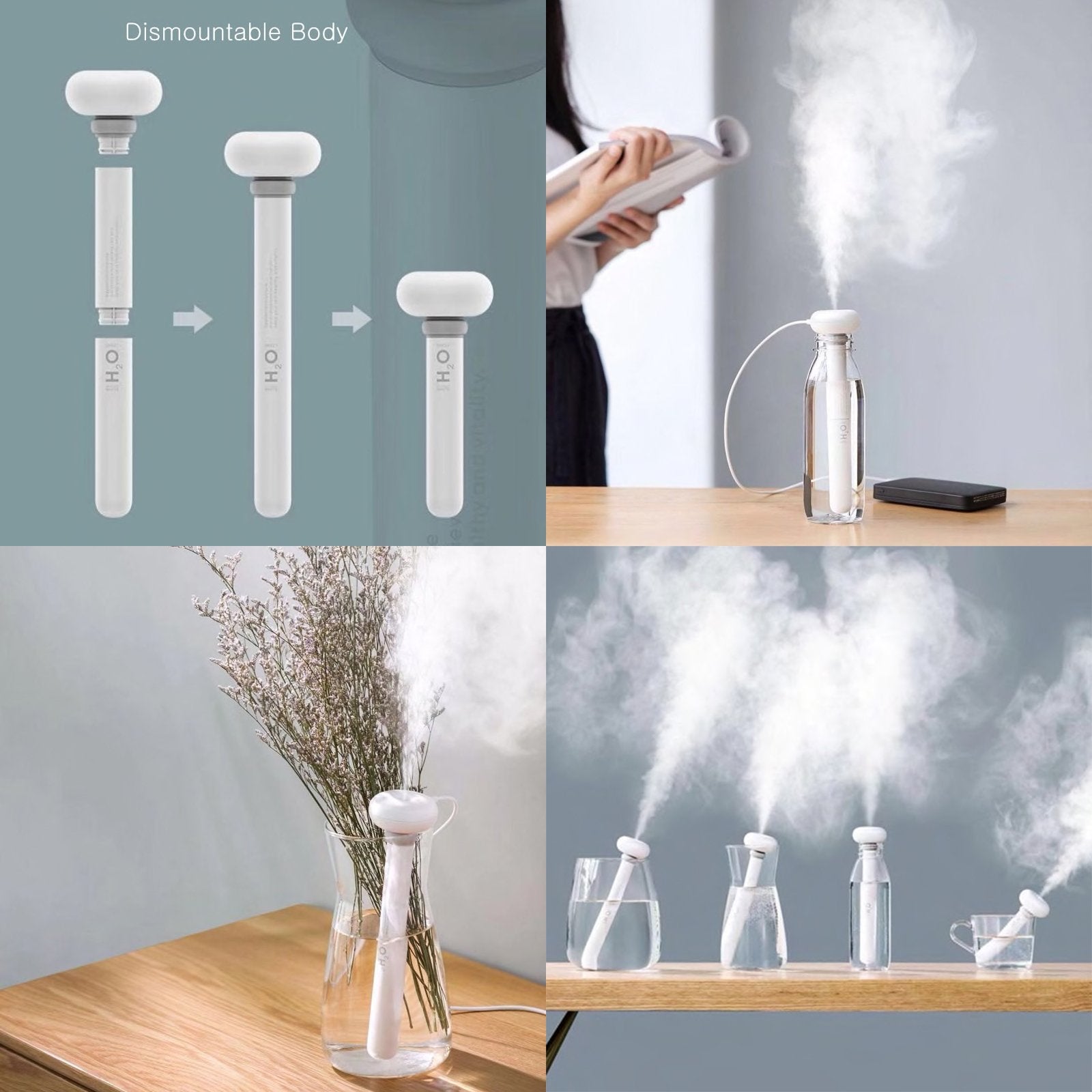 White Dismountable Air Humidifier for Home and Office