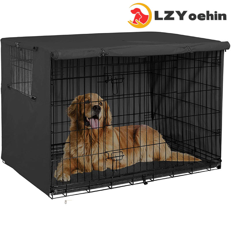 LZYoehin Dog Crate Cover Pet Kennel Cover Universal Dog Cage Cover for 36-48 inches Wire Dog Crate, Black