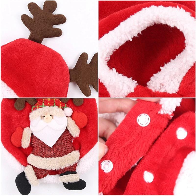 Christmas Pet Puppy Xmas Santa Reindeer Dog Costume Cat Hoodie