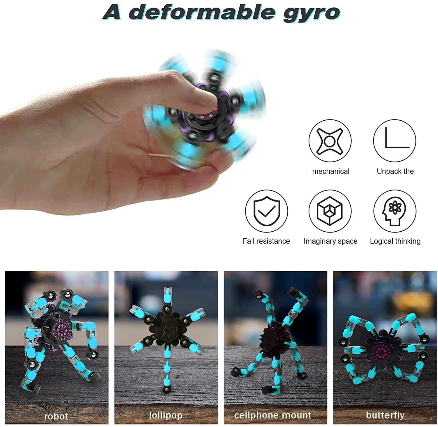 🎄Christmas Promotion 50% Off🎄🎅Gyro Transformable Fingertip Anxiety Stress Relief Toy