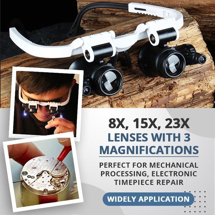 8x 15x 23x LED Glasses Magnifier