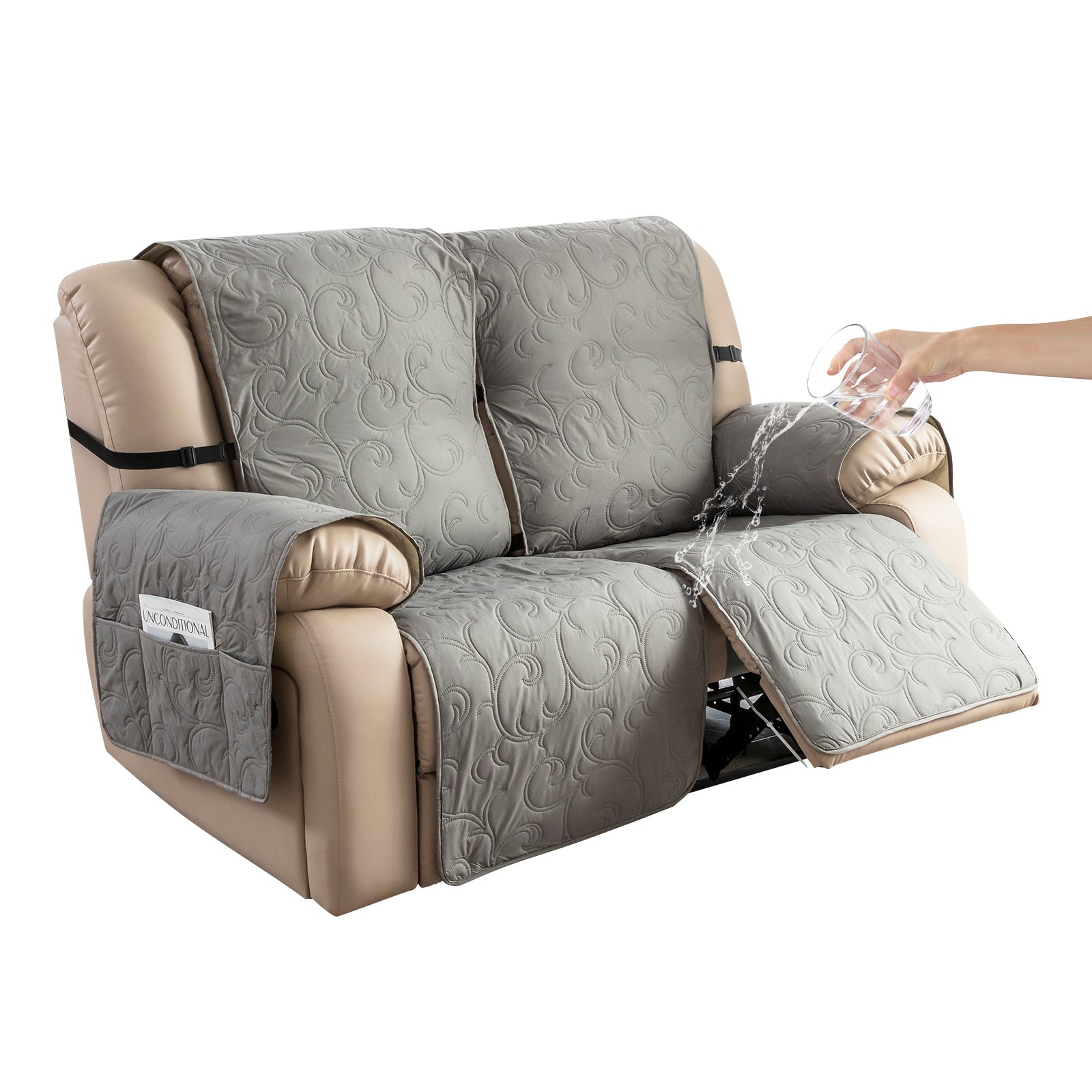 100% Waterproof Recliner Slipcover Flower For 1/2/3 Seats