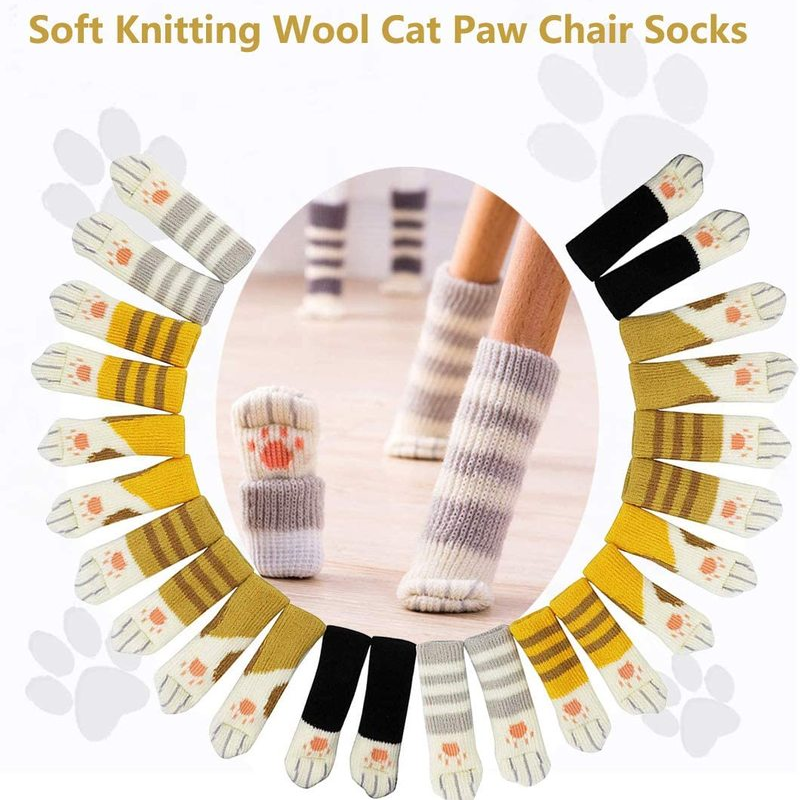 🐑Winter Funny Big Sale 50% Off -🐑4PCS Cat Paws Knitted Furniture Socks Chair Leg Socks