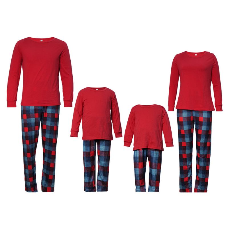 「🎄Xmas Sale - 40% Off」Family Matching Red Plaid Home Family Look Pajama Set