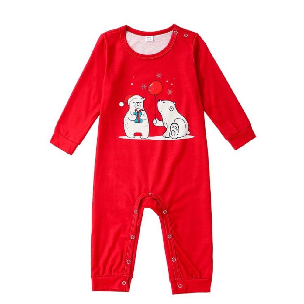 Family Matching Bear Print Plaids Pajamas Sets