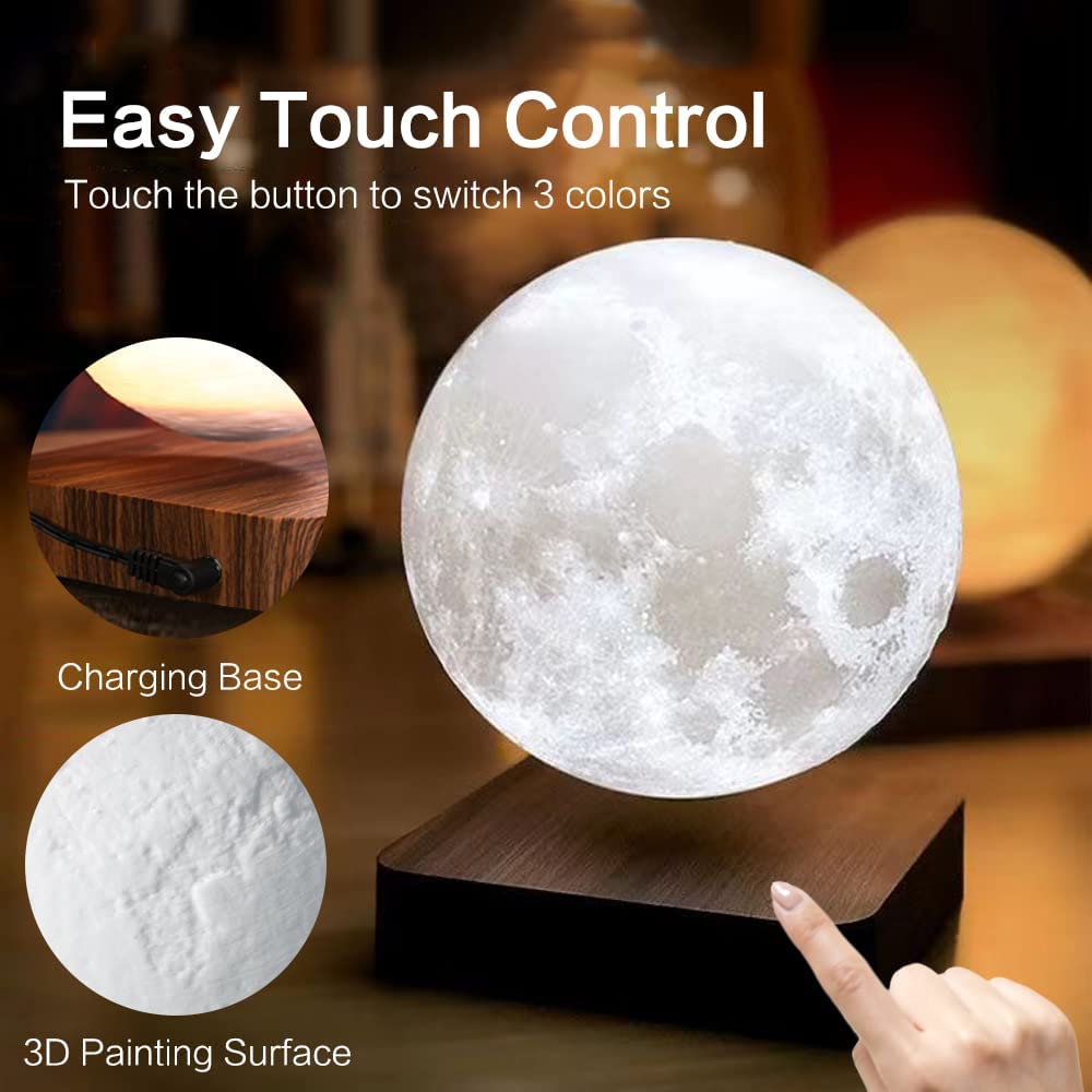 🎇2023 Love Gift 30% OFF - LZYoehin™3 Color Levitating and Rotating Moon Light（5.5inch）