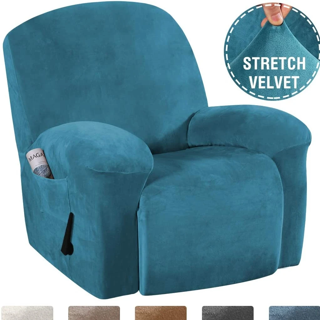 Stretchable Velvet Recliner Slipcover For 1/2/3 Seats