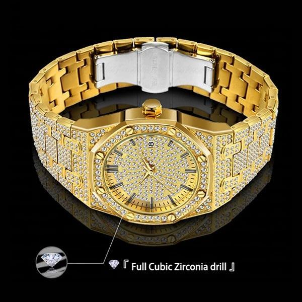 Unisex Jumbo Fully Iced Out Quartz Watch