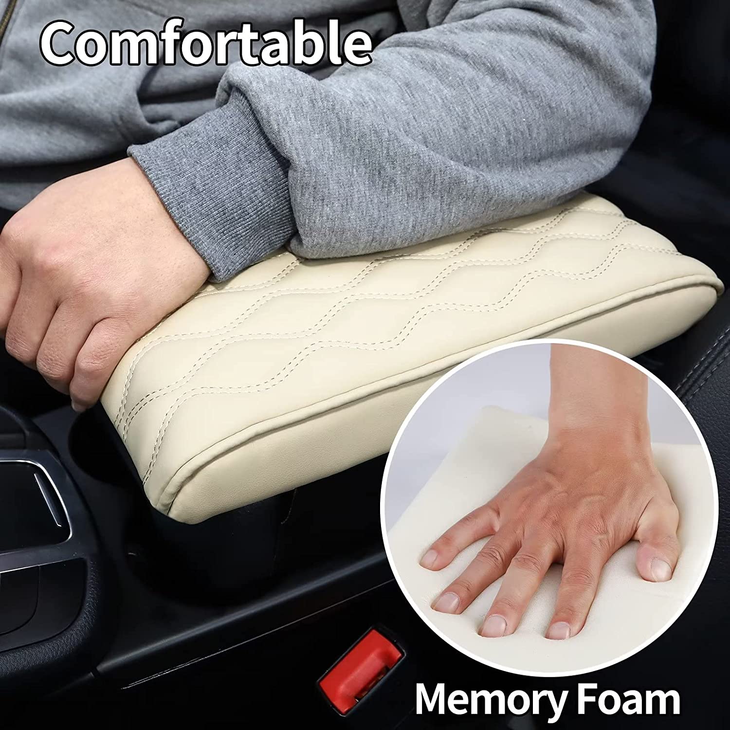 🎉Spring Cleaning Big Sale - LZYoehin™ Memory Foam Leather Car Armrest Box Pad