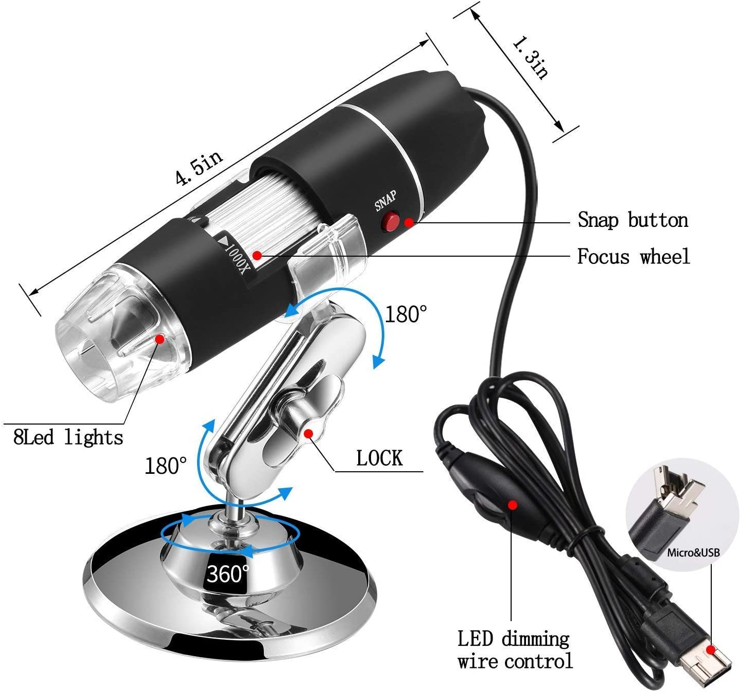 1600X USB Digital Microscope 🎉Big Sale - 50% Off Life Day
