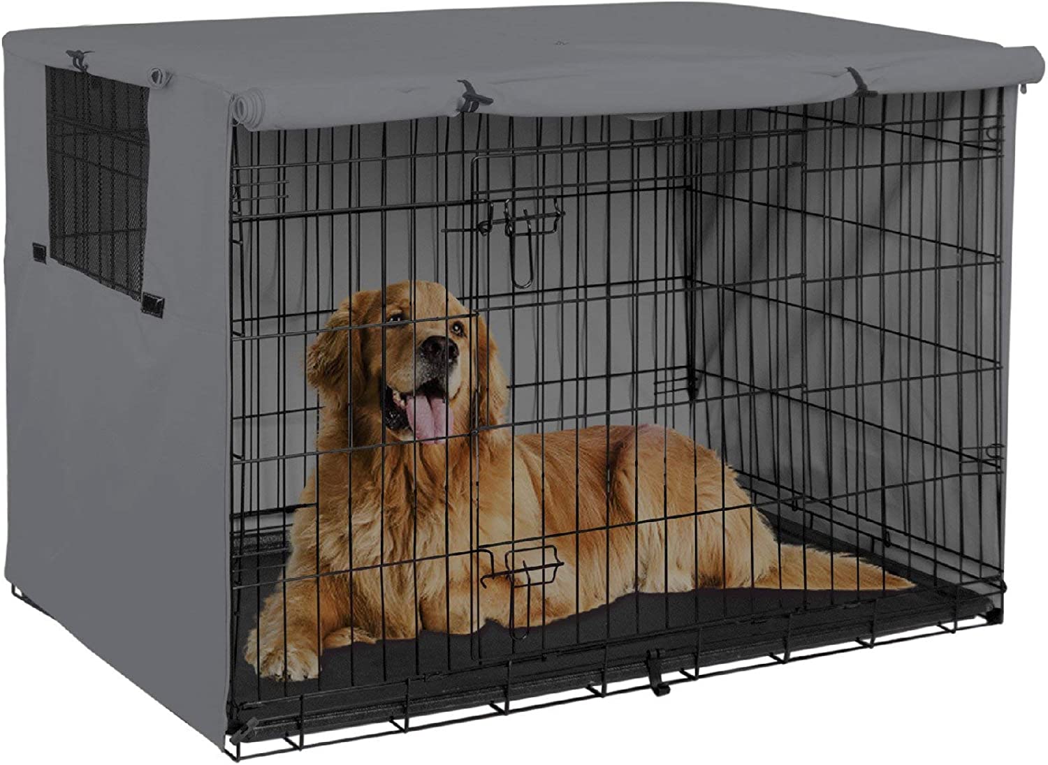 LZYoehin Dog Crate Cover Pet Kennel Cover Universal Dog Cage Cover for 36-48 inches Wire Dog Crate, Black