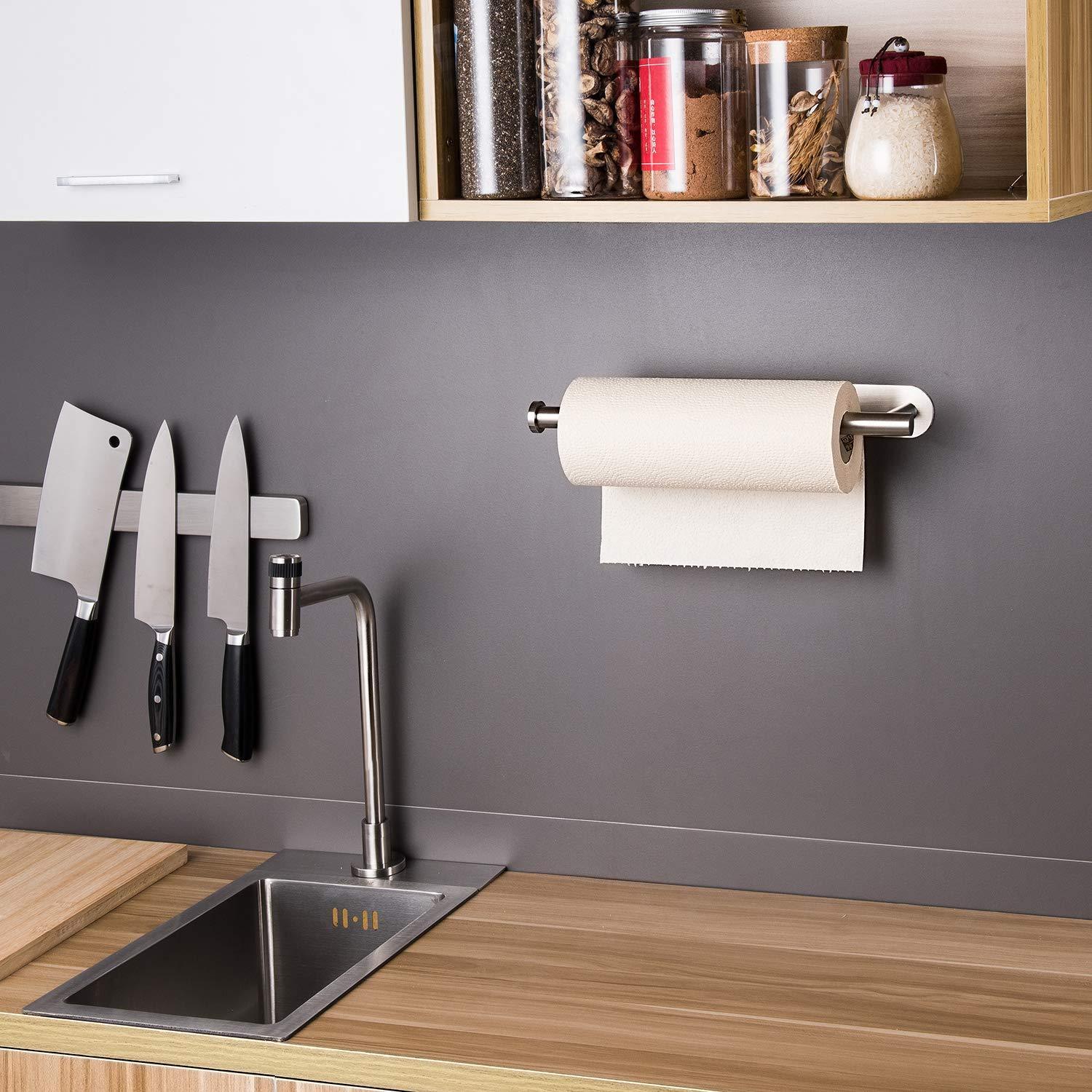 Under Cabinet Paper Towel Rack (No Drilling)