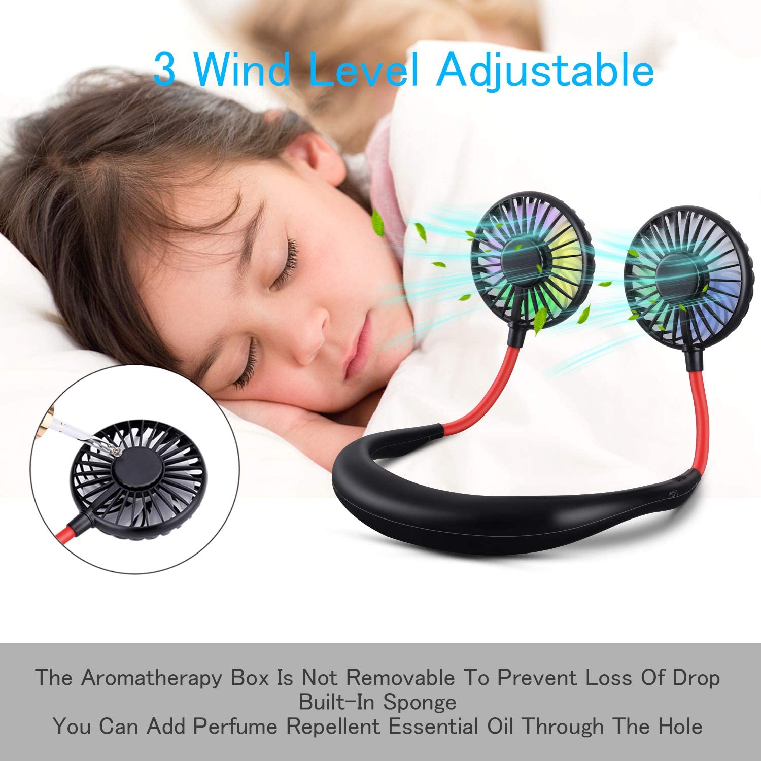 Portable Hanging Neck Sports Fan